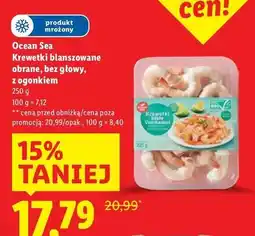 Lidl Krewetki białe blanszowane obrane bez głów z ogonkami Oceansea oferta