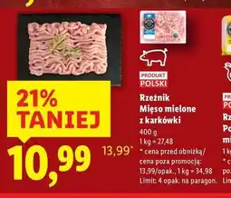 Lidl Mięso mielone wieprzowe z karkówki Rzeźnik Codzienna Dostawa oferta