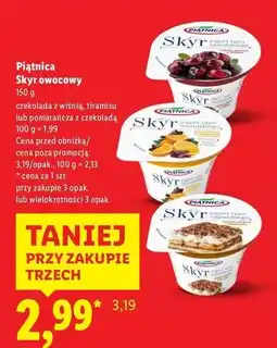 Lidl Jogurt typu islandzkiego z pomarańczą i kawałkami czekolady Piątnica Skyr oferta