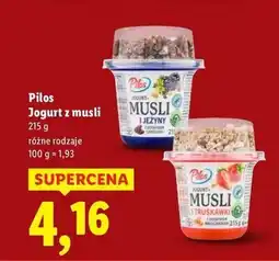 Lidl Jogurt z musli i truskawkami Pilos oferta