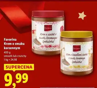 Lidl Krem o smaku korzennym crunchy Favorina oferta