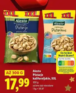 Lidl Pistacje niesolone Alesto oferta