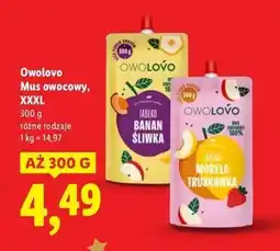 Lidl Mus jabłko morela truskawka Owolovo oferta