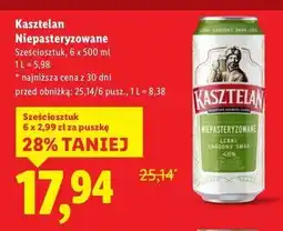 Lidl Piwo Kasztelan Niepasteryzowane oferta