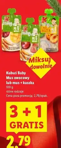 Lidl Mus+kaszka jabłko morela Kubuś Baby oferta