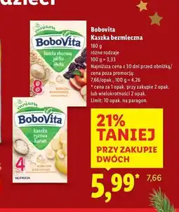 Lidl Kaszka ryżowa z bananem Bobovita oferta
