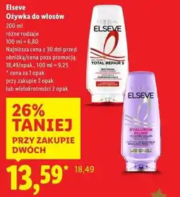 Lidl Odżywka do włosów L'oreal Elseve Hyaluron Plump oferta
