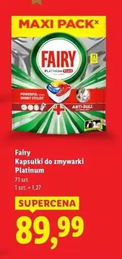 Lidl Tabletki do zmywarki lemon Fairy Platinum Plus oferta