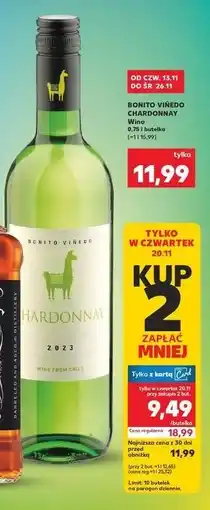 Kaufland Wino Bonito Vinedo Chardonnay oferta