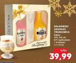 Kaufland Likier truskawkowy + likier advocaat 2 kieliszki Dalkowski oferta