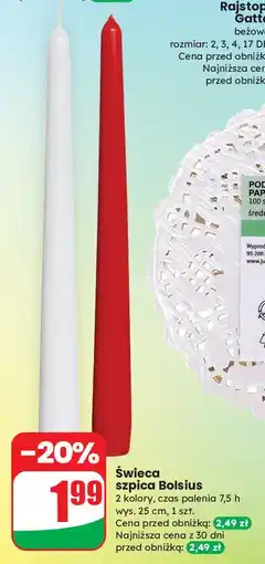 Dino Świeca szpic 250/25 mm Bolsius oferta