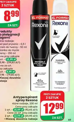 Dino Antyperspirant black + white Rexona Invisible oferta