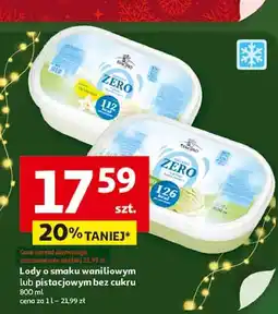 Auchan Lody pistacjowe bez cukru Mancuso Gelati oferta