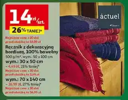 Auchan Ręcznik kąpielowy z ozdobną bordiurą 70 x 140 cm Actuel oferta
