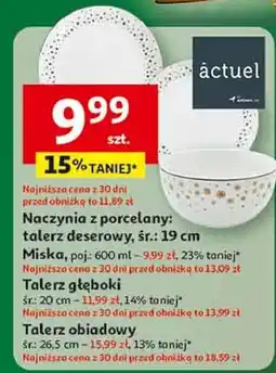 Auchan Talerz obiadowy porcelanowy 26.5 cm Actuel oferta