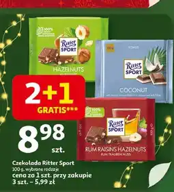 Auchan Czekolada raisins hazelnuts Ritter Sport oferta