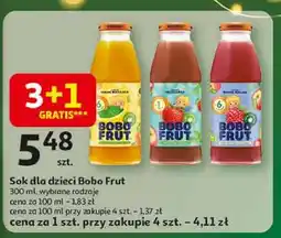 Auchan Nektar jabłko malina i winogrona Bobo Frut oferta