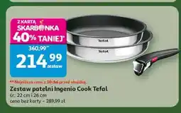 Auchan Patelnie ingenio: 22 + 26 cm z rączką Tefal oferta