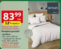 Auchan Komplet pościeli z polaru 220 x 200 cm + 2 70 80 Actuel oferta
