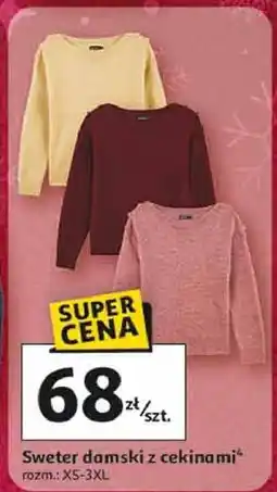 Auchan Sweter damski z cekinami xs-3xl oferta