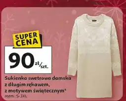 Auchan Sukienka swetrowa damska z motywem świątecznym s-3xl oferta