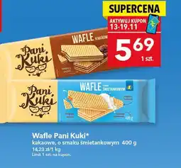 Lewiatan Wafle Pani Kuki kakaowe, o smaku śmietankowym 400 g oferta