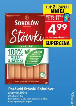 Lewiatan Parówki Stówki Sokołów z szynki 200 g oferta