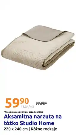 Action Aksamitna narzuta na łóżko Studio Home oferta