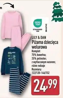 ALDI Piżama dziecięca welurowa 122/128-146/152 Lily & Dan oferta