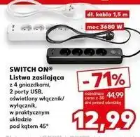 Kaufland Listwa zasilająca 4 gniazda 2 usb Switch On oferta