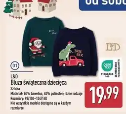 ALDI Bluza świąteczna 86-92/134/140 L&D oferta