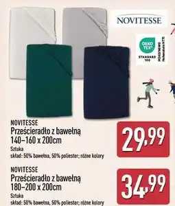 ALDI Prześcieradło z bawełny 180-200 x 200 cm Novitesse oferta