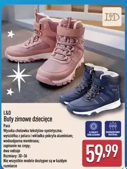 ALDI Buty zimowe dziecięce 30-36 L&D oferta