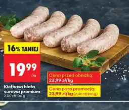 Biedronka Kiełbasa biała surowa premium oferta