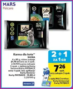Carrefour Karma dla kota wybór smaków w sosie Sheba Kitten oferta