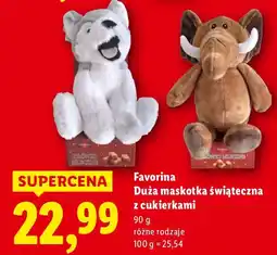 Lidl Maskotka świąteczna z cukierkami duża różne rodzaje Favorina oferta
