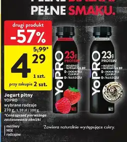 Intermarche Jogurt pitny YOPRO wybrane rodzaje oferta