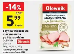 Intermarche Szynka wieprzowa marynowana po Staropolsku OLEWNIK plastry oferta