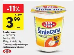 Intermarche Śmietana MLEKOVITA Polska 18% oferta