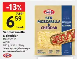 Intermarche Ser mozzarella & cheddar MLEKOVITA wiórki oferta