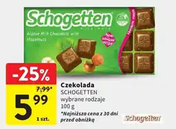 Intermarche Czekolada SCHOGETTEN wybrane rodzaje oferta