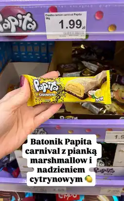 Dino Batonik Carnival Lemon z pianką marshmallow i nadzieniem cytrynowym Papita oferta