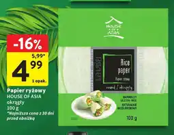 Intermarche Papier ryżowy HOUSE OF ASIA okrągły 100g oferta