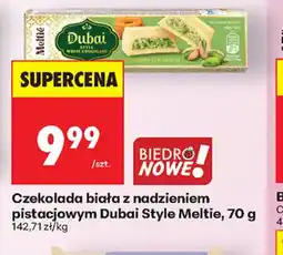 Biedronka Czekolada biała z nadzieniem pistacjowym Dubai Style Meltie oferta