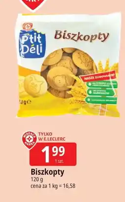 E.Leclerc Biszkopty Wiodąca Marka P'tit Deli oferta