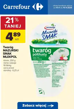 Carrefour Twaróg półtłusty Mazurski Smak klinek Mlekpol oferta