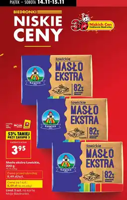 Biedronka Masło extra Łowickie 200 g Łowicz oferta
