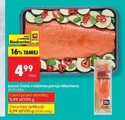 Biedronka Łosoś Ooho rodzinna porcja Marinero oferta
