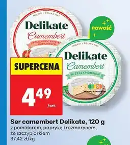 Biedronka Ser camembert Delikate 120g z pomidorem, papryką i rozmarynem, ze szczypiorkiem oferta