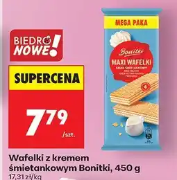 Biedronka Wafelki z kremem śmietankowym Bonitki, 450 g oferta